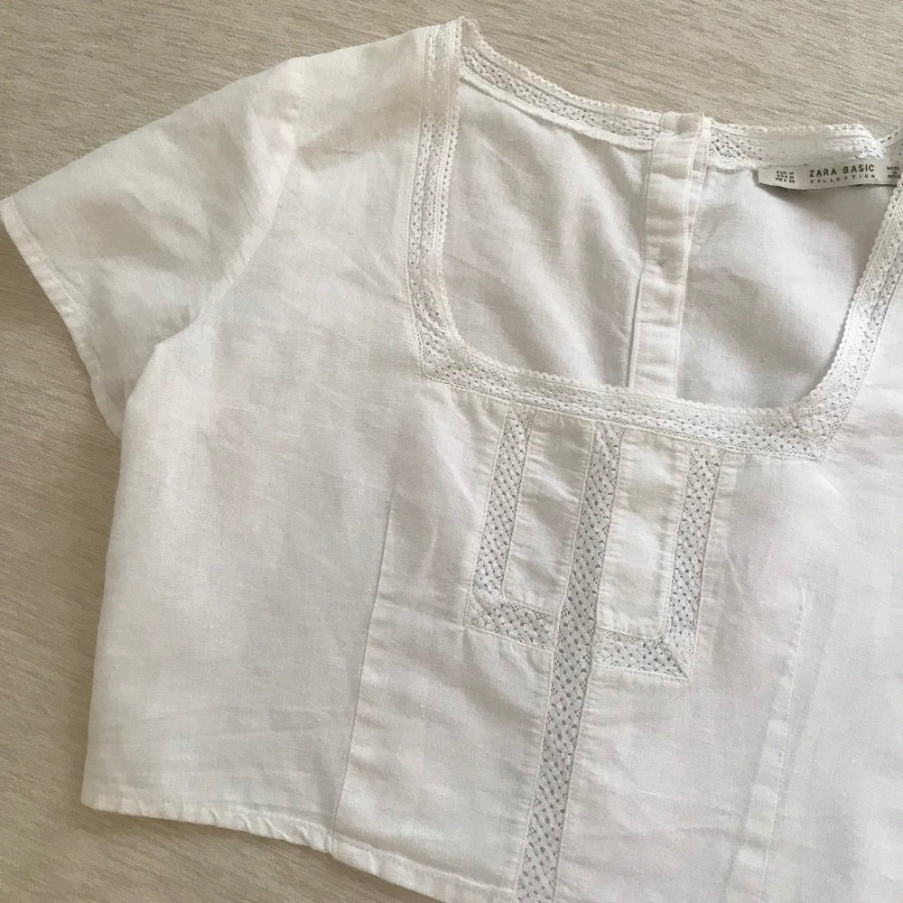 Zara linen crop top